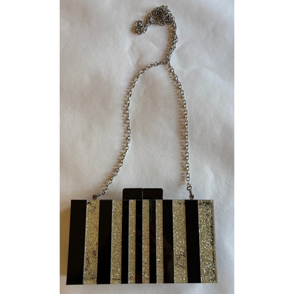 Circus by Sam Edelman Women's ACRYLIC Striped CLUTCH Chain Shoulder Strap